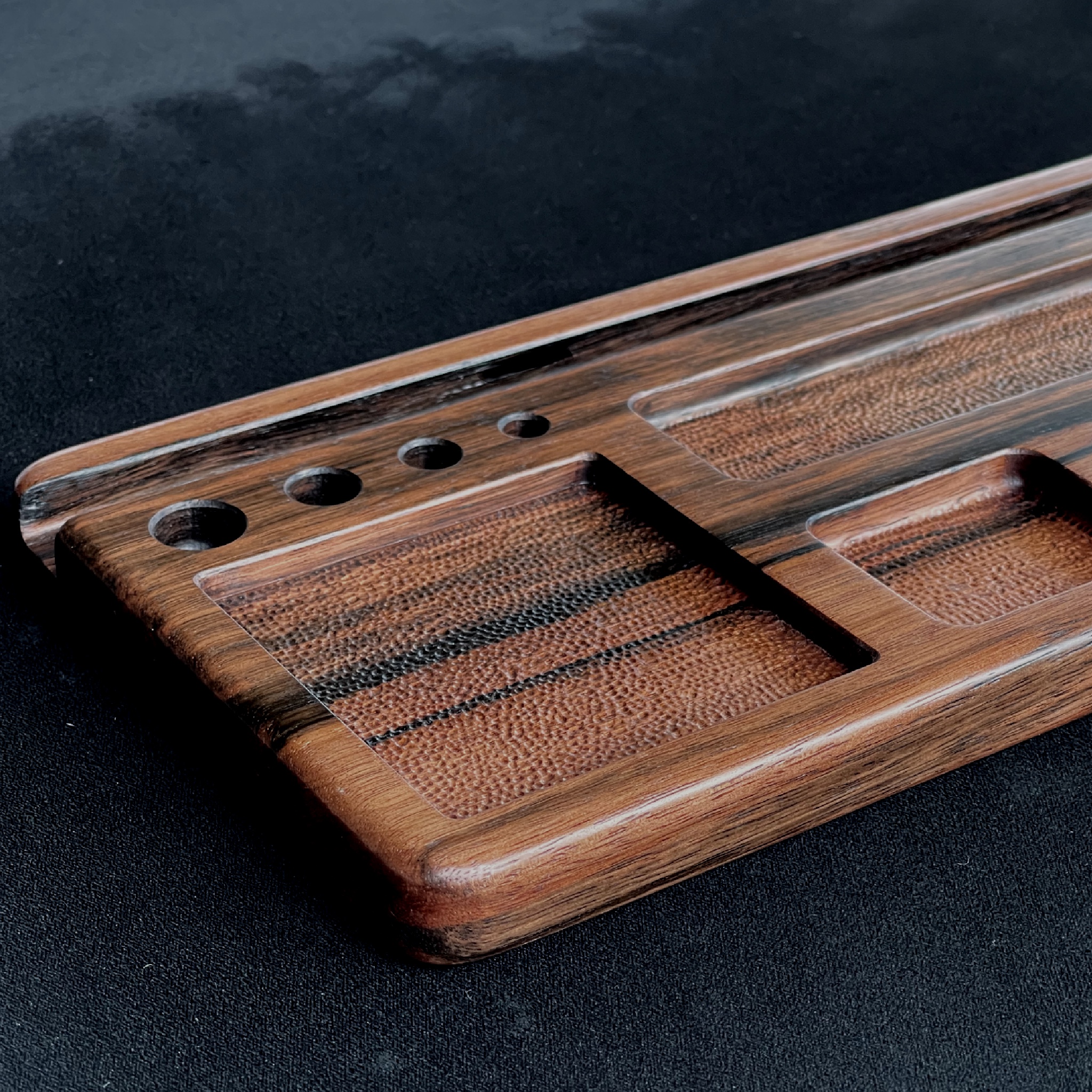 Классический органайзер Heritage Classic 30 из эбенового дерева Makassar - премиум класс, 30 отделений, элегантный дизайн