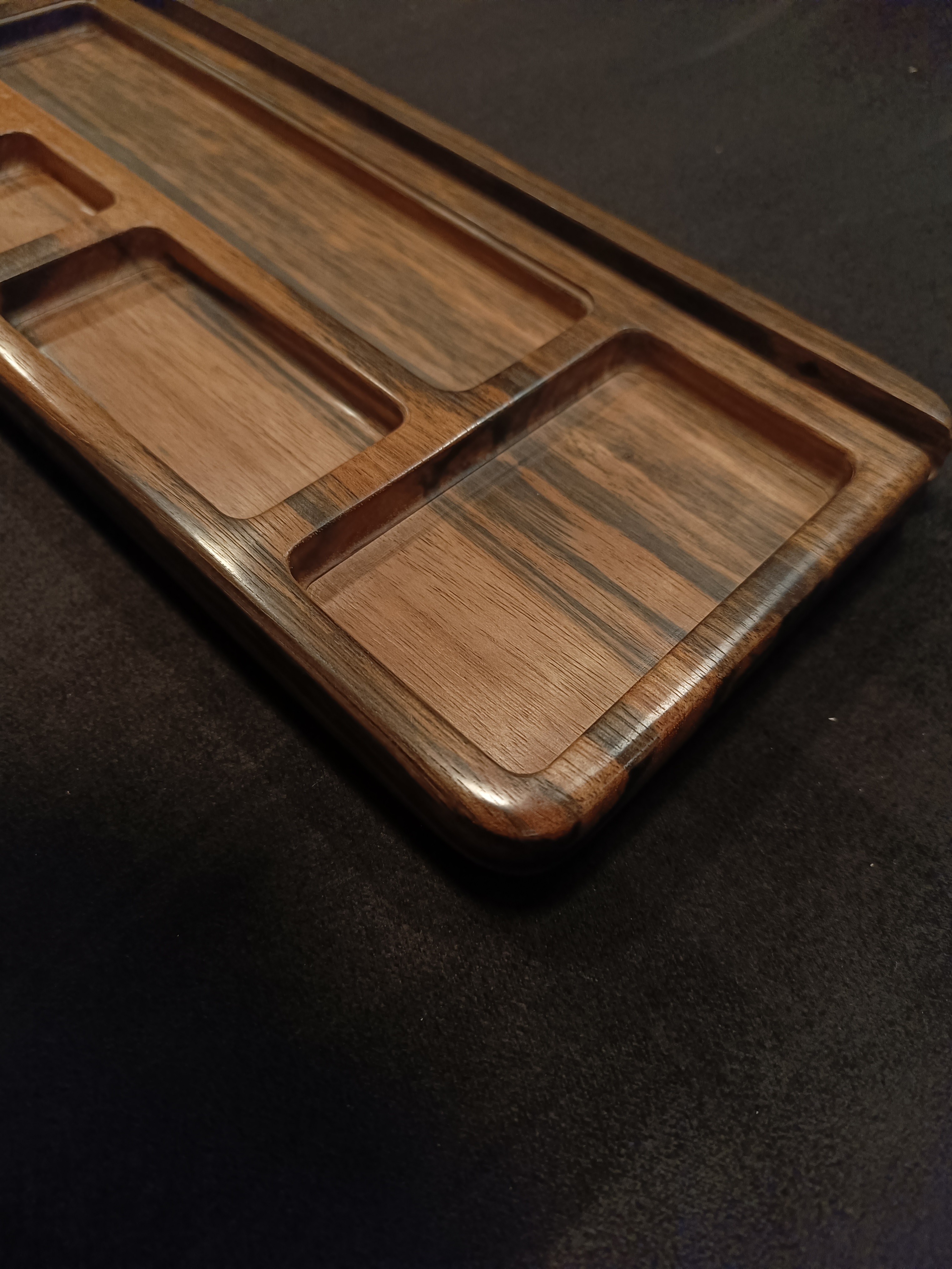 Премиальный органайзер Heritage Grand 40 из эбенового дерева Makassar - 40 отделений, ручная работа, вековая гарантия